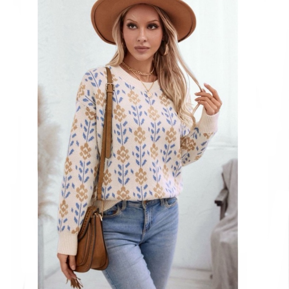 Floral Pattern Sweater